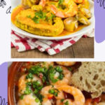 Merluza a la Sidra y unas ricas gambas al pilpil