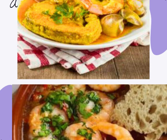 Merluza a la Sidra y unas ricas gambas al pilpil