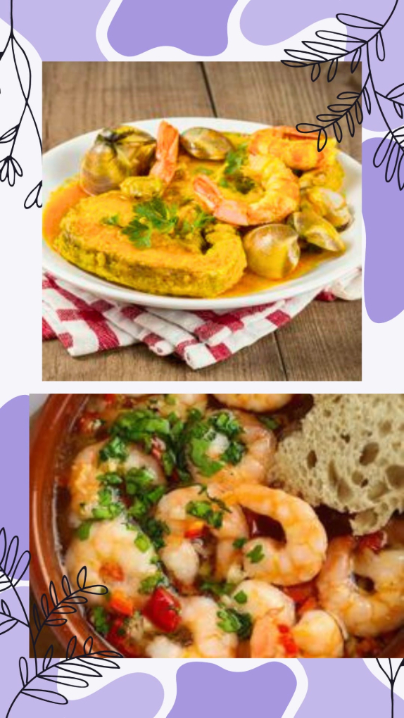 Merluza a la Sidra y unas ricas gambas al pilpil