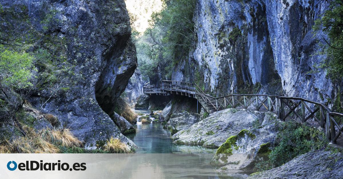 Una ruta senderista por pasarelas sobre aguas cristalinas en la ...